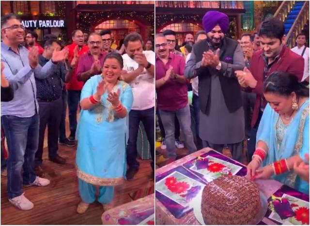 Bharti Singh cutting the cake to celebrate the show’s success. Bharti Singh cutting the cake to celebrate the show’s success.