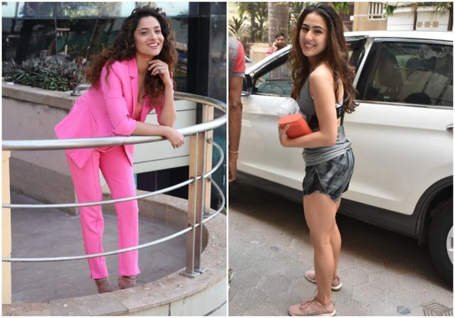 Ankita Lokhande at a photoshoot and Sara Ali Khan after her gym session. Ankita Lokhande at a photoshoot and Sara Ali Khan after her gym session.