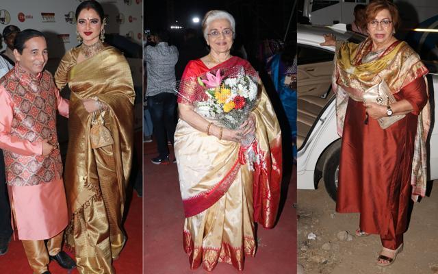 Rekha, Asha Parekh and Helen at the awards. (Viral Bhayani) Rekha, Asha Parekh and Helen at the awards. (Viral Bhayani)