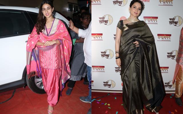 Sara Ali Khan and Kangana Ranaut at the event. (Viral Bhayani) Sara Ali Khan and Kangana Ranaut at the event. (Viral Bhayani)