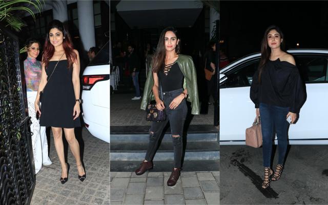 Shamita Shetty, Krystle D’Souza and Kritika Kamra at the party. (Viral Bhayani) Shamita Shetty, Krystle D’Souza and Kritika Kamra at the party. (Viral Bhayani)
