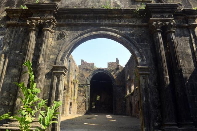 Wadars from different villages of Ahmednagar and Solapur district are currently working on the restoration of the Bassein fort. (Pramod Thakur / HT Photo)