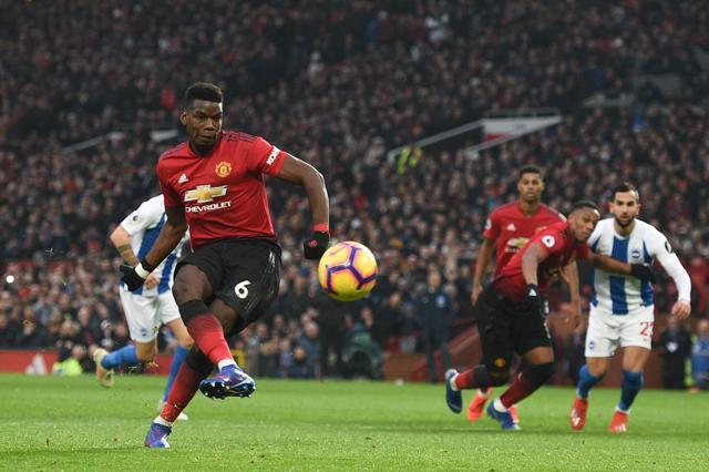 Paul Pogba (L) scores the opening goal from the penalty spot. (AFP) Paul Pogba (L) scores the opening goal from the penalty spot. (AFP)