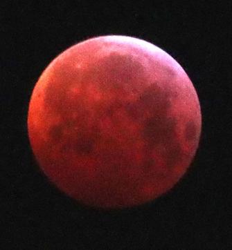 The moon is seen during a total lunar eclipse, known as the Super Blood Wolf Moon, in Brussels, Belgium. (REUTERS)