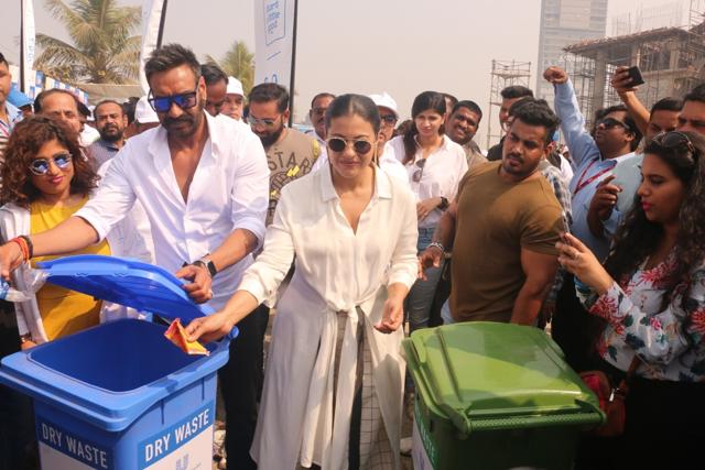 Actors Ajay Devgn and Kajol at launch of a campaign Plastic Banega Fantastic. (IANS) Actors Ajay Devgn and Kajol at launch of a campaign Plastic Banega Fantastic. (IANS)
