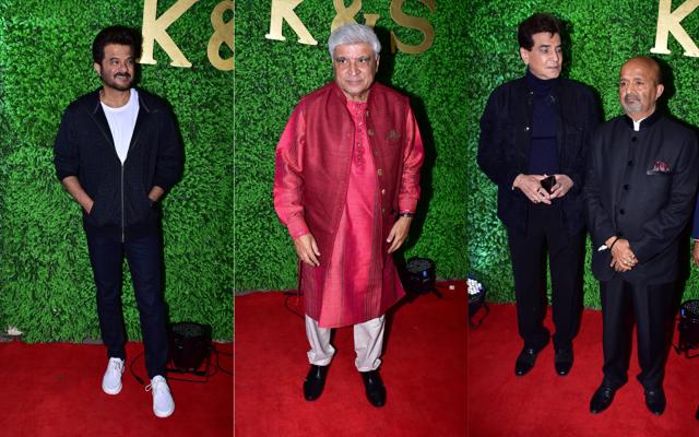 Anil Kapoor, Javed Akhtar, Jeetendra at Sameer’s daughter’s wedding reception. (Viral Bhayani) Anil Kapoor, Javed Akhtar, Jeetendra at Sameer’s daughter’s wedding reception. (Viral Bhayani)