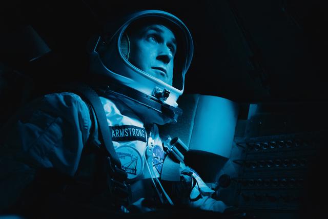 This image released by Universal Pictures shows Ryan Gosling in a scene from First Man. (AP) This image released by Universal Pictures shows Ryan Gosling in a scene from First Man. (AP)