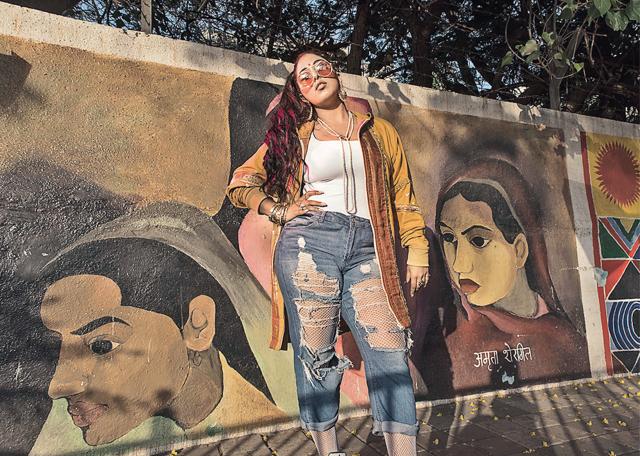 While her music references are Dr Dre and Timbaland, her get-up is heavily influenced by her Indian roots (Aalok Soni) While her music references are Dr Dre and Timbaland, her get-up is heavily influenced by her Indian roots (Aalok Soni)