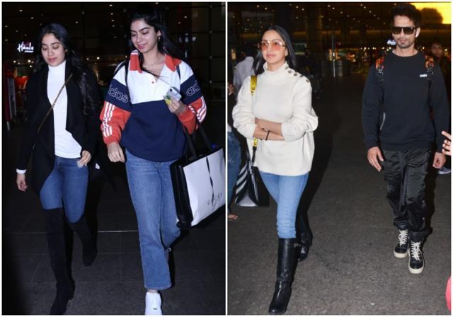 Airport: Janhvi and Khushi Kapoor; Kiara Advani and Shahid Kapoor Airport: Janhvi and Khushi Kapoor; Kiara Advani and Shahid Kapoor