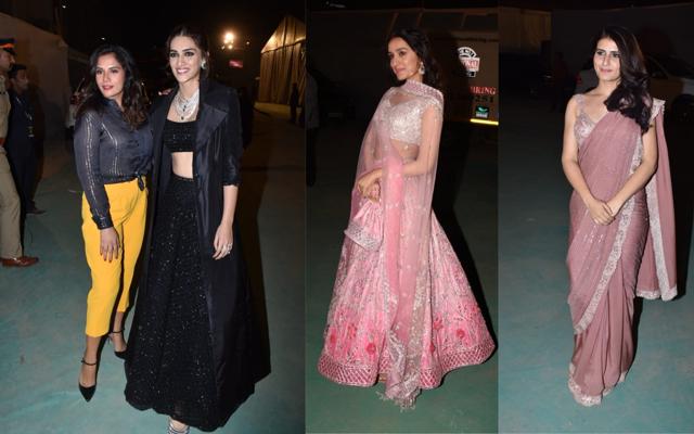 Kriti Sanon, Shraddha Kapoor and Sana Fatima Shaikh. (Viral Bhayani) Kriti Sanon, Shraddha Kapoor and Sana Fatima Shaikh. (Viral Bhayani)