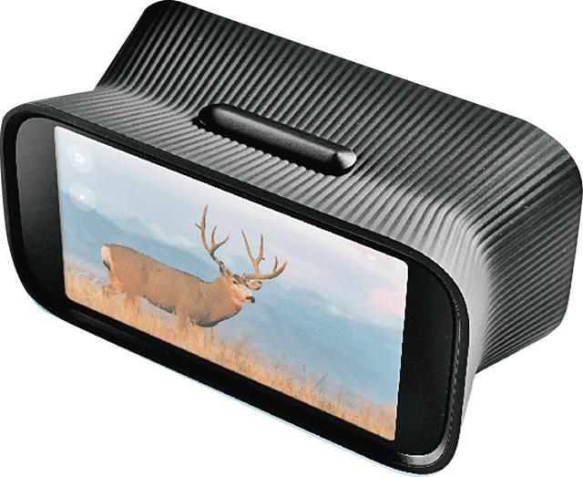 The NexOptic DoubleTake replaces eyecups of traditional binoculars with a 5-inch HD LCD display The NexOptic DoubleTake replaces eyecups of traditional binoculars with a 5-inch HD LCD display