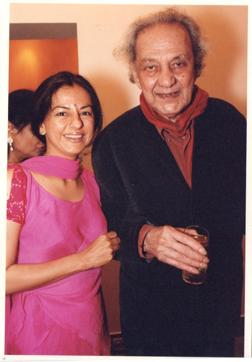 Sangeeta Raghavan with the late SH Raza. (HT Photo)