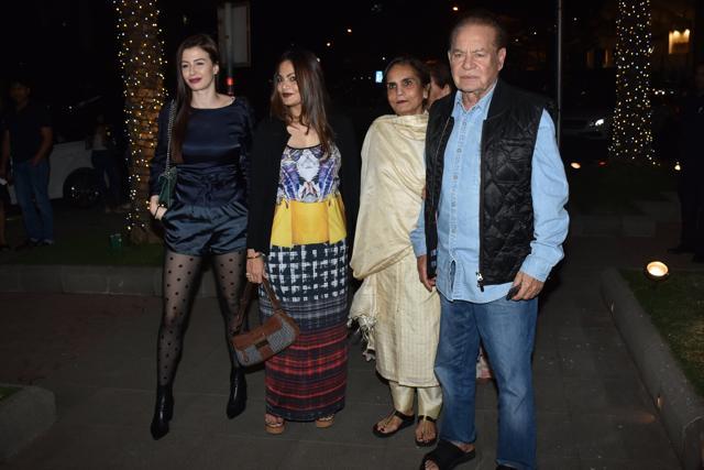 Georgia Andriani, Alvira Khan, Salma Khan and Salim Khan at the bash. (Varinder Chawla)