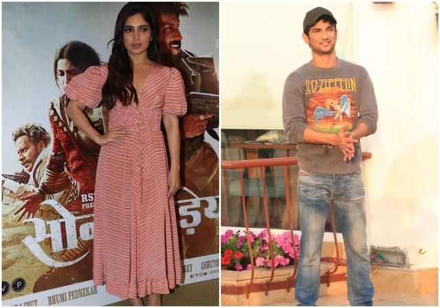 Sonchiriya cast Bhumi Pednekar and Sushant Singh Rajput promote their film. Sonchiriya cast Bhumi Pednekar and Sushant Singh Rajput promote their film.