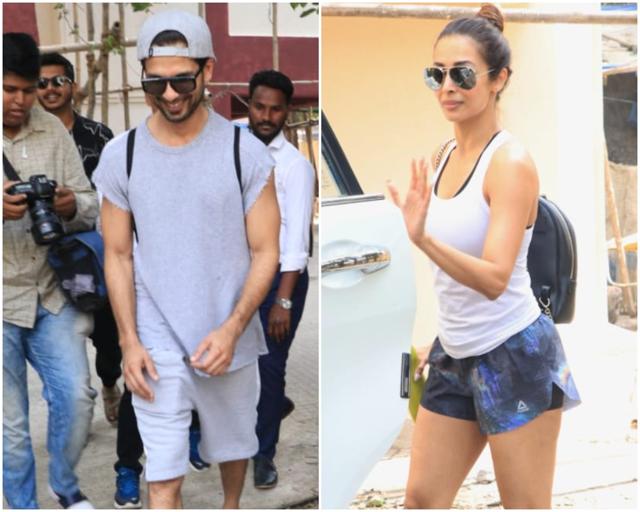 Shahid Kapoor and Malaika Arora at gym on Tuesday. Shahid Kapoor and Malaika Arora at gym on Tuesday.