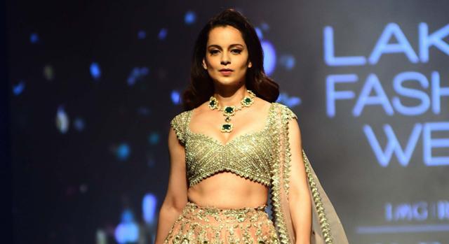 Kangana Ranaut showcases fashion designer Anushree Reddy's creation during Lakme Fashion Week. (IANS) Kangana Ranaut showcases fashion designer Anushree Reddy's creation during Lakme Fashion Week. (IANS)
