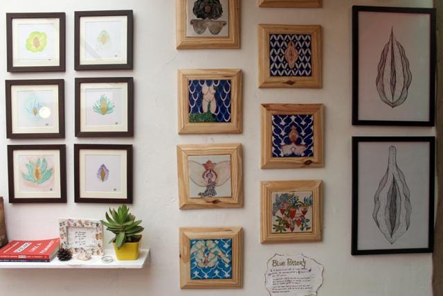 Artworks by Lyla Freechild and Aru Bose at the The Irregulars Art Fair (SHivam Saxena-HT)
