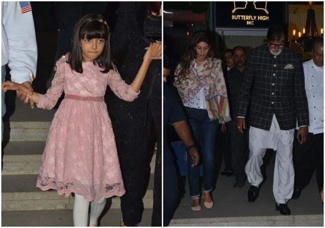 Aaradhya was spotted in a pink net frock. Amitabh and Shweta too joined in to celebrate Abhishek’s birthday. (Varinder Chawla) Aaradhya was spotted in a pink net frock. Amitabh and Shweta too joined in to celebrate Abhishek’s birthday. (Varinder Chawla)
