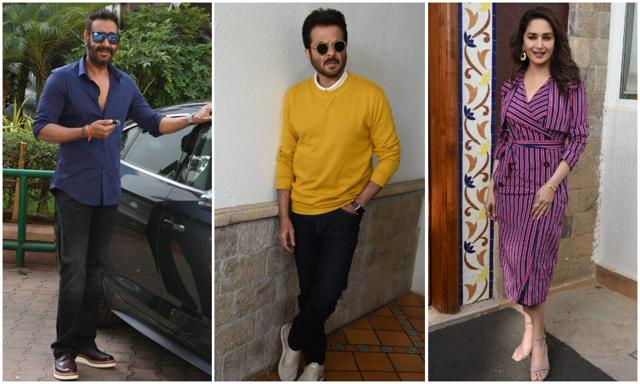 Ajay Devgn, Anil Kapoor and Madhuri Dixit promote Total Dhammal. Ajay Devgn, Anil Kapoor and Madhuri Dixit promote Total Dhammal.