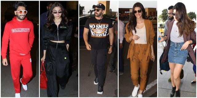 Airport diaries: Ranveer Singh, Alia Bhatt, Arjun Kapoor, Kriti Sanon and Jacqueline Fernandez. Airport diaries: Ranveer Singh, Alia Bhatt, Arjun Kapoor, Kriti Sanon and Jacqueline Fernandez.