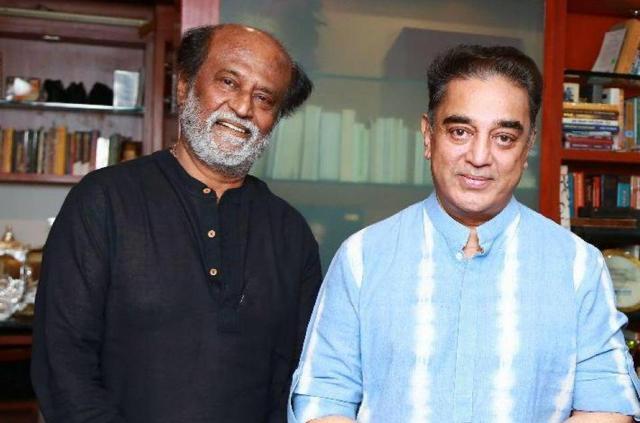 Rajinikanth met actor-politician Kamal Haasan to invite him for his daughter’s wedding. (Varinder Chawla) Rajinikanth met actor-politician Kamal Haasan to invite him for his daughter’s wedding. (Varinder Chawla)
