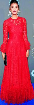 Actor Nina Dobrev attended the 24th Critics’ Choice Awards in Santa Monica, California, USA, wearing this lace-abundant Valentino gown (AFP) Actor Nina Dobrev attended the 24th Critics’ Choice Awards in Santa Monica, California, USA, wearing this lace-abundant Valentino gown (AFP)