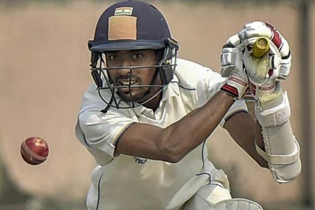 Bengal cricketer Abhimanyu Easwaran hits a shot. (PTI)