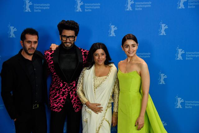 (L-R) Producer Ritesh Sidhwani, actor Ranveer Singh, director Zoya Akhtar and Alia Bhatt pose during a photocall for the film Gully Boy presented in the special gala section at the 69th Berlinale film festival on February 9, 2019 in Berlin. (Photo by John MACDOUGALL / AFP) (AFP) (L-R) Producer Ritesh Sidhwani, actor Ranveer Singh, director Zoya Akhtar and Alia Bhatt pose during a photocall for the film Gully Boy presented in the special gala section at the 69th Berlinale film festival on February 9, 2019 in Berlin. (Photo by John MACDOUGALL / AFP) (AFP)