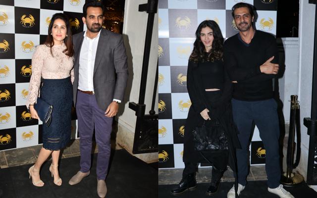Sagarika Ghatge with husband Zaheer Khan and Arjun Rampal with his rumoured girlfriend Gabriella Demetriades at a restaurant. (Varinder Chawla) Sagarika Ghatge with husband Zaheer Khan and Arjun Rampal with his rumoured girlfriend Gabriella Demetriades at a restaurant. (Varinder Chawla)