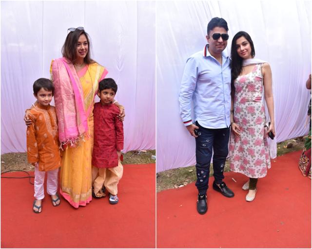 Rupali Ganguly (L) and producer Bhushan Kumar with wife Divya Khosla Kumar (R). Rupali Ganguly (L) and producer Bhushan Kumar with wife Divya Khosla Kumar (R).