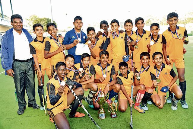 The u-15 winning side of St Joseph High School. (HT PHOTO)