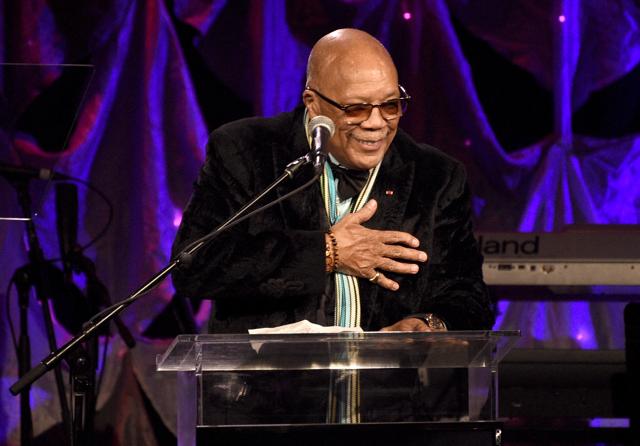 Quincy Jones speaks at the Pre-Grammy Gala And Salute To Industry Icons at the Beverly Hilton Hotel on Saturday, Feb. 9, 2019, in Beverly Hills. (Chris Pizzello/Invision/AP) Quincy Jones speaks at the Pre-Grammy Gala And Salute To Industry Icons at the Beverly Hilton Hotel on Saturday, Feb. 9, 2019, in Beverly Hills. (Chris Pizzello/Invision/AP)