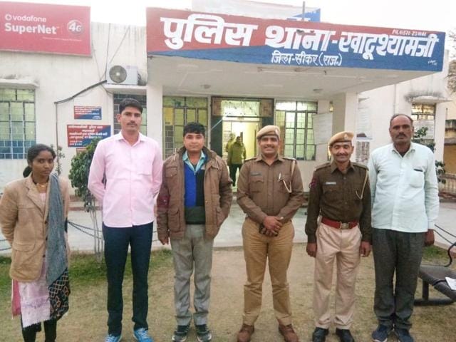 Sub inspector Surendra Kumar Saini with his team. Sub inspector Surendra Kumar Saini with his team.