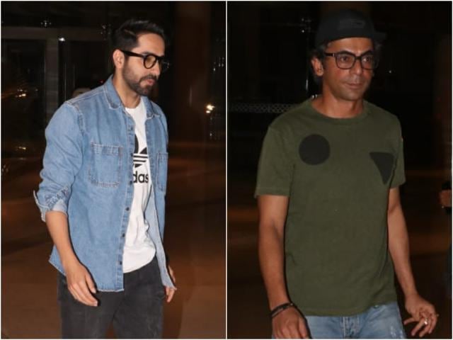 Ayushmann Khurrana and Sunil Grover at the prayer meet. Ayushmann Khurrana and Sunil Grover at the prayer meet.