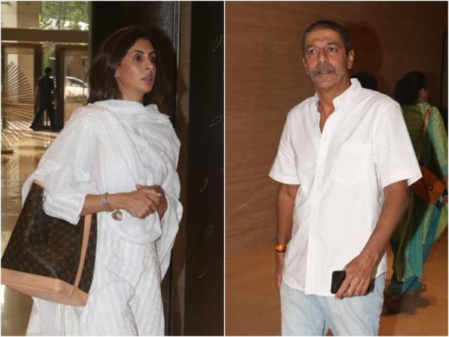 Shweta Bachchan Nanda and Chunky Panday at the prayer meet. (Varinder Chawla) Shweta Bachchan Nanda and Chunky Panday at the prayer meet. (Varinder Chawla)
