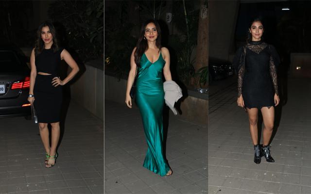 Sophie Choudry, Neha Sharma and Pooja Hegde at Punit Malhotra’s bash. (Varinder Chawla) Sophie Choudry, Neha Sharma and Pooja Hegde at Punit Malhotra’s bash. (Varinder Chawla)