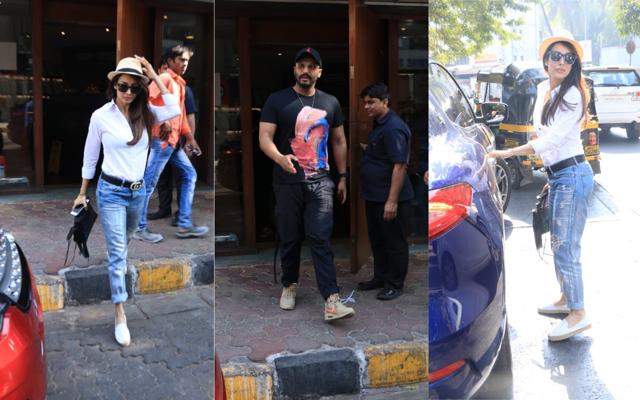 Malaika Arora, Arjun Kapoor spotted together in Mumbai. Malaika Arora, Arjun Kapoor spotted together in Mumbai.