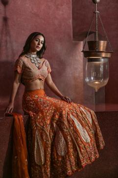 Hina Khan in Rahul Mishra’s design. (Raajessh Kashyap/HT Photo)