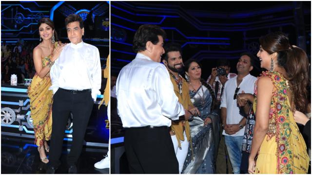 Shilpa Shetty with Jeetendra. Shilpa Shetty with Jeetendra.