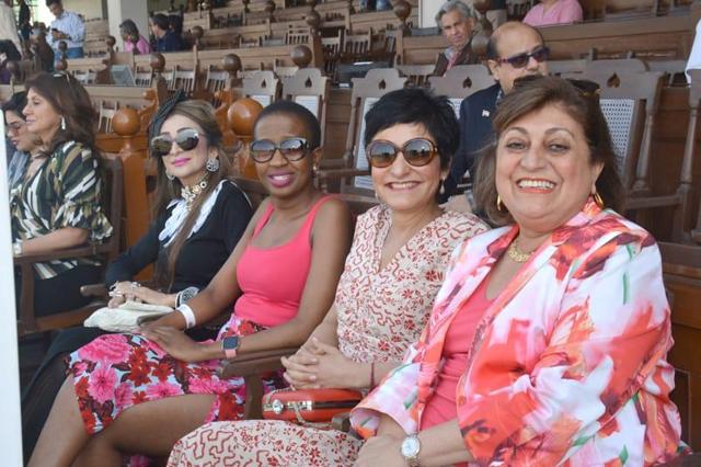 (From left) Malti Jain, Lerato Mashile, Rosimar Susana and Zinia Lawyer at the races on Sunday.
