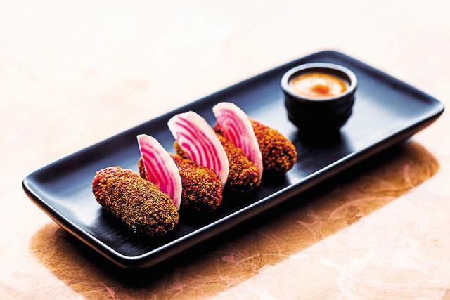 Beetroot chops, Bengali spiced croquettes made with British beetroots (Ming Tang-Evans) Beetroot chops, Bengali spiced croquettes made with British beetroots (Ming Tang-Evans)