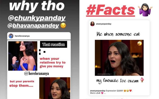 Ananya Panday reacted to her memes circulating on the social media. Ananya Panday reacted to her memes circulating on the social media.