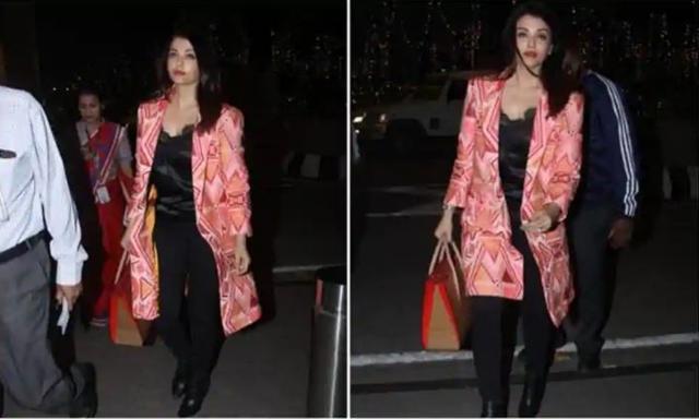 Aishwarya Rai at the Mumbai airport. (Varinder Chawla)