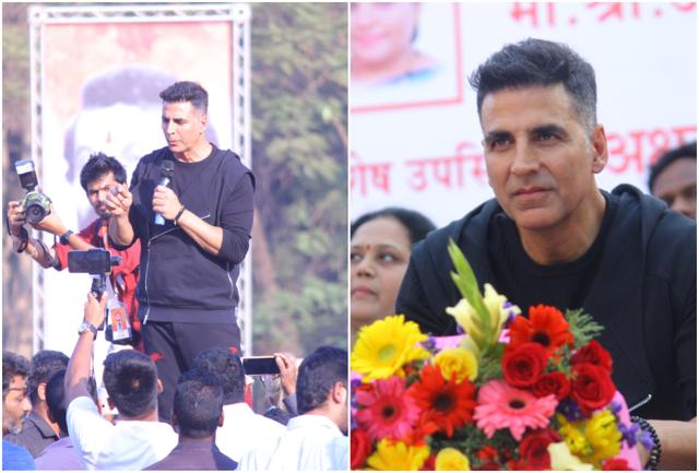 Akshay Kumar at a self defence workshop. (Varinder Chawla) Akshay Kumar at a self defence workshop. (Varinder Chawla)