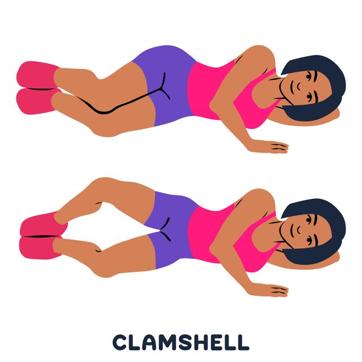 Strengthen the glutes with clamshell exercise (Shutterstock) Strengthen the glutes with clamshell exercise (Shutterstock)