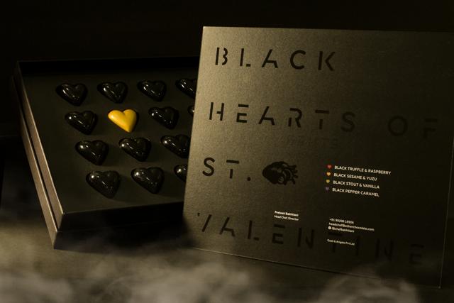 Ether Atelier Chocolat’s menu contains Black Truffle and Raspberry, Black Sesame and Yuzu, and his Black Stout and Caramel, creations of 24-year-old pastry chef Prateek Bakhtiani (Ether Atelier Chocolat) Ether Atelier Chocolat’s menu contains Black Truffle and Raspberry, Black Sesame and Yuzu, and his Black Stout and Caramel, creations of 24-year-old pastry chef Prateek Bakhtiani (Ether Atelier Chocolat)