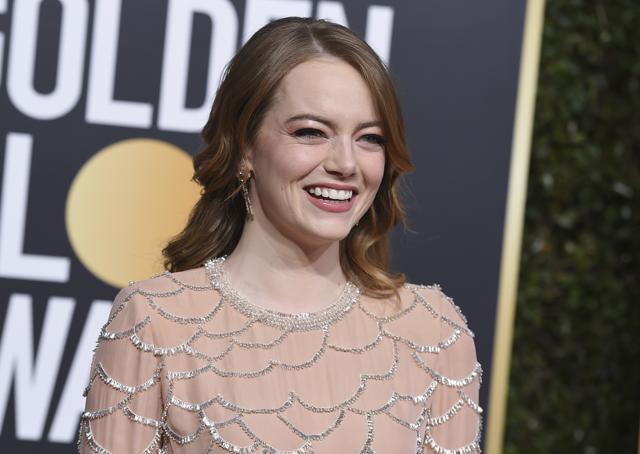 Emma Stone arrives at the 76th annual Golden Globe Awards at the Beverly Hilton Hotel on Sunday. (Jordan Strauss/Invision/AP) Emma Stone arrives at the 76th annual Golden Globe Awards at the Beverly Hilton Hotel on Sunday. (Jordan Strauss/Invision/AP)