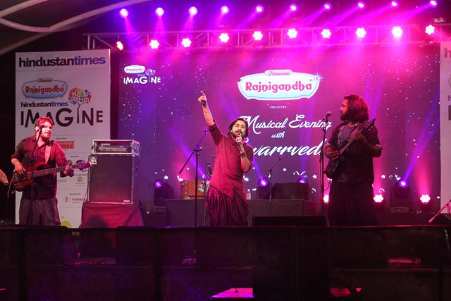 Fusion rock band Swarrveda performed on the second day of the Imagine Fest 2018 at Nehru park. (MANOJ VERMA/HT)