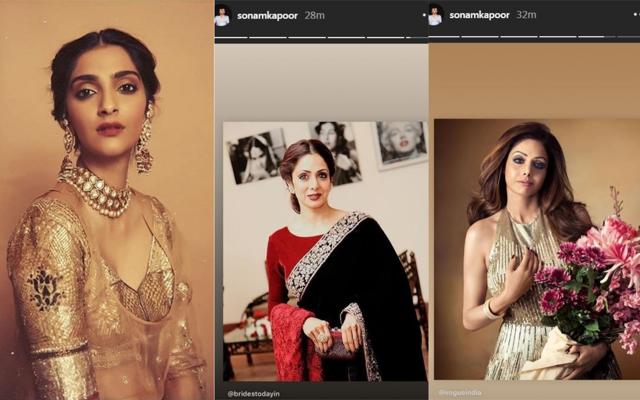 Sonam Kapoor shared two pictures of Sridevi on her Instagram. Sonam Kapoor shared two pictures of Sridevi on her Instagram.
