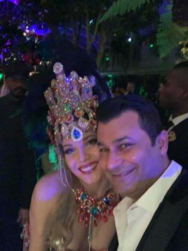 Ashish Soni with a model. Ashish Soni with a model.